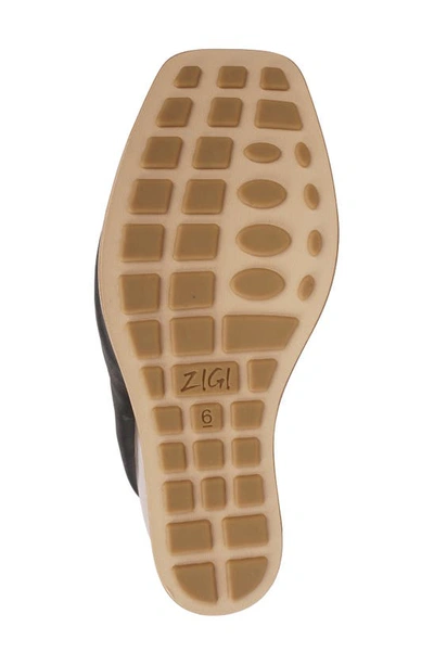 Zigi Milluh Peep Toe Platform Wedge Sandal In Black Leather