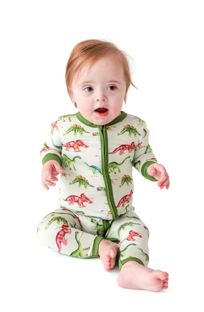 Posh Peanut Buddy Fitted Convertible Footie Pajamas In Open Green