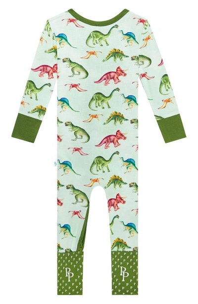 Posh Peanut Buddy Fitted Convertible Footie Pajamas In Open Green