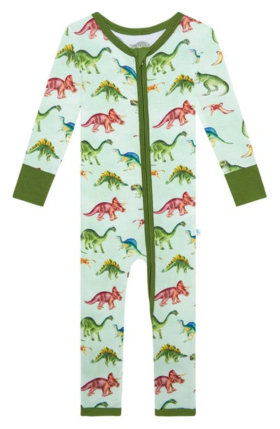 Posh Peanut Buddy Fitted Convertible Footie Pajamas In Open Green
