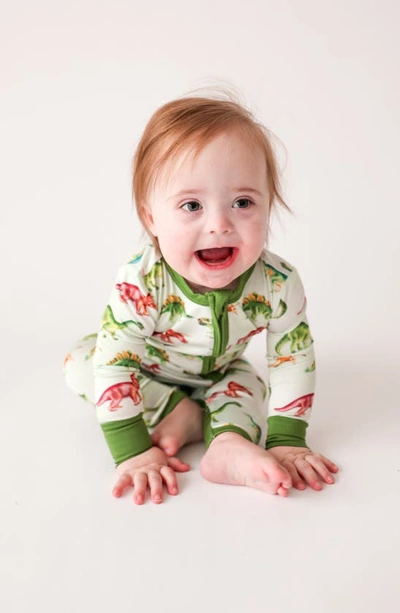 Posh Peanut Buddy Fitted Convertible Footie Pajamas In Open Green