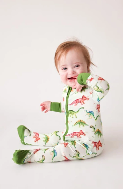 Posh Peanut Buddy Fitted Convertible Footie Pajamas In Open Green