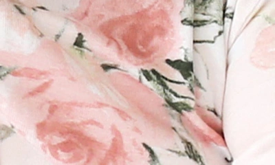 Shop Posh Peanut Vintage Pink Rose Ruffle Fitted Footie Pajamas In Light/ Pastel Pink