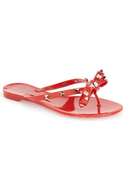 Valentino Garavani 'rockstud' Flip Flop (women) In Red