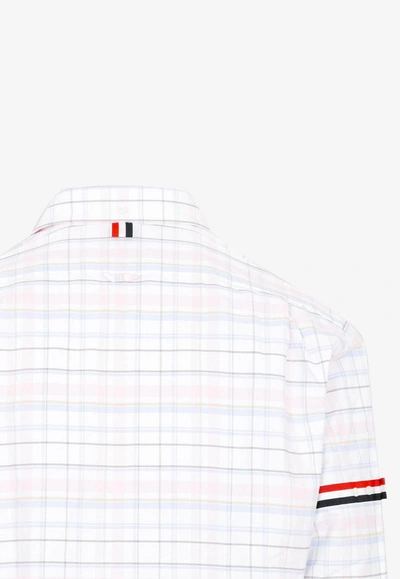 Shop Thom Browne Classic Checkered Shirt In Multicolor