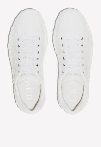 Shop Jimmy Choo Diamond Nappa Leather Low-top Sneakers In White