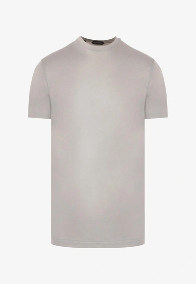 Shop Tom Ford Crewneck Solid T-shirt In Dove