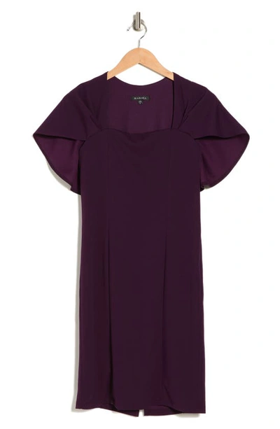 Marina Capelet Sleeve Dress In Plum