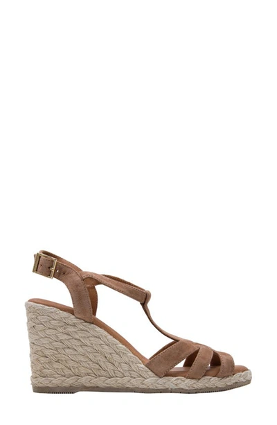 Shop Andre Assous Madina Espadrille Wedge Sandal In Cognac Suede