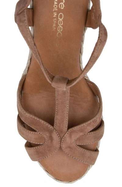 Shop Andre Assous Madina Espadrille Wedge Sandal In Cognac Suede