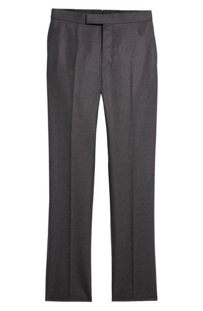 Shop Thom Browne Classic Super 120s Wool Backstrap Pants In Dark Grey