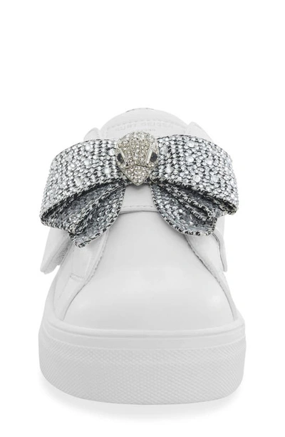 Kurt Geiger Mini Laney Crystal-embellished Bow Leather Trainers 6-7 Years In White