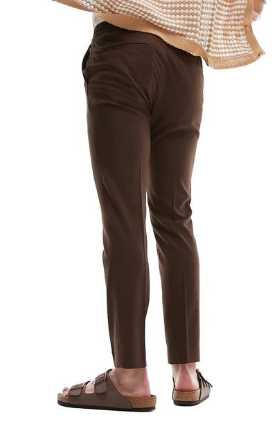 Shop Topman Skinny Smart Trousers In Brown