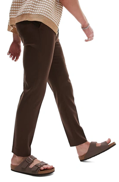 Shop Topman Skinny Smart Trousers In Brown