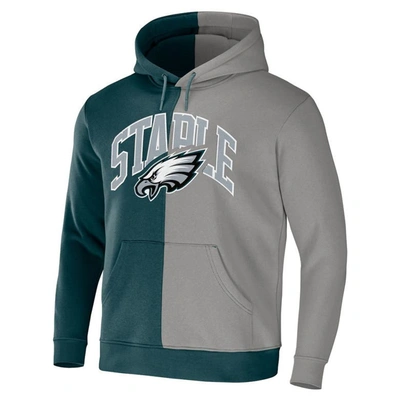 Shop Staple Nfl X  Green Philadelphia Eagles Split Logo Pullover Hoodie
