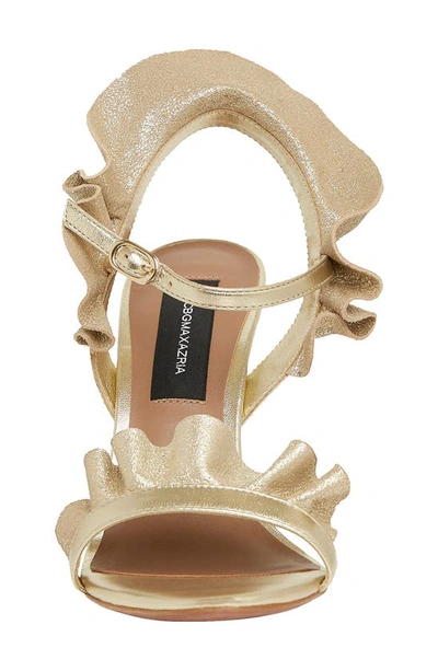 Shop Bcbgmaxazria Sabrina Ruffle Sandal In Platino