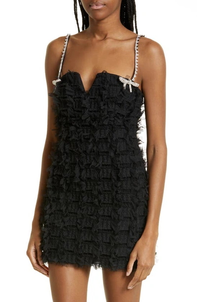 Shop Rebecca Vallance Cherie Amour Rhinestone Strap Cocktail Dress In Black