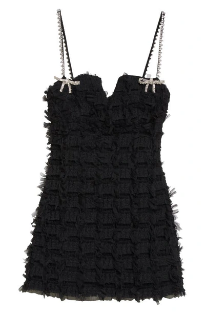 Shop Rebecca Vallance Cherie Amour Rhinestone Strap Cocktail Dress In Black
