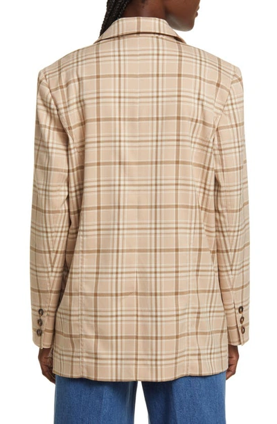 Treasure & Bond Oversize Plaid Blazer In Tan Avery Plaid