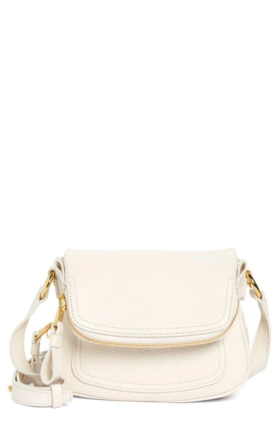 Shop Tom Ford Mini Jennifer Grained Leather Crossbody Bag In 1w003 Chalk