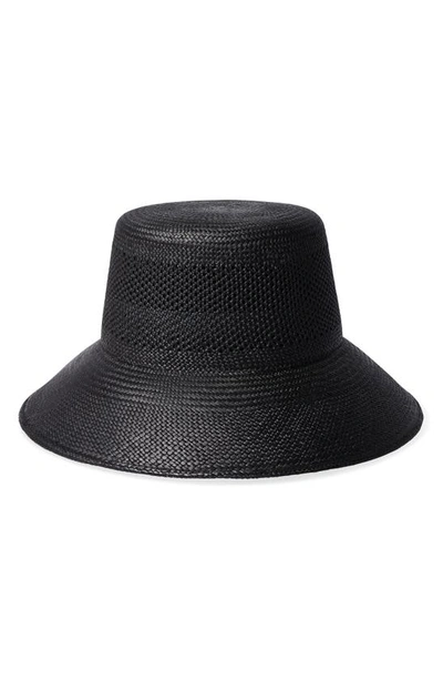 Shop Brixton Lopez Straw Bucket Hat In Coronado Black