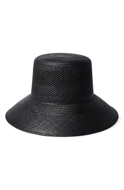Shop Brixton Lopez Straw Bucket Hat In Coronado Black