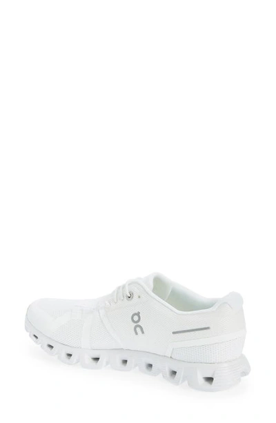 On Cloud 5 Running Sneakers In Undyed White/ White