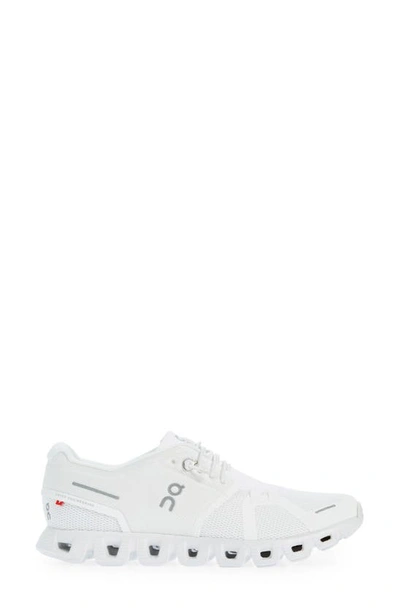 On Cloud 5 Running Sneakers In Undyed White/ White