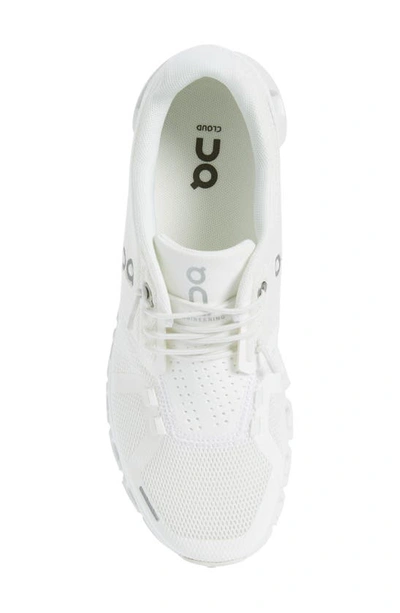 On Cloud 5 Running Sneakers In Undyed White/ White