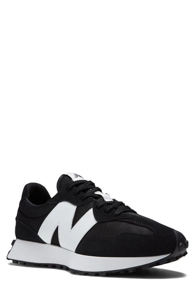 Shop New Balance 327 Sneaker In Black/ Black/ White