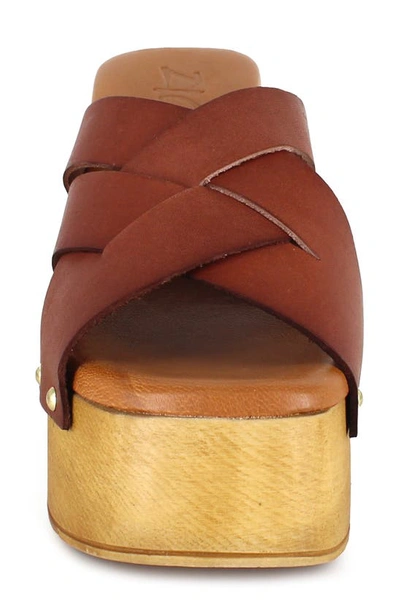 Zigi Suriel Platform Slide Sandal In Tan Leathe