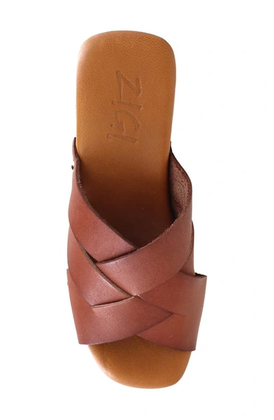 Zigi Suriel Platform Slide Sandal In Tan Leathe