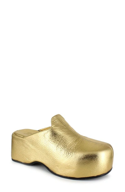 Shop Zigi Kristen Platform Clog In Gold Leather
