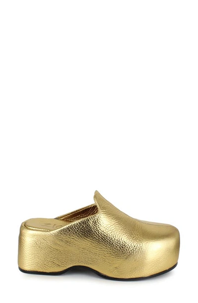 Shop Zigi Kristen Platform Clog In Gold Leather