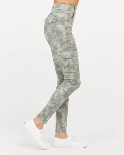 Shop Spanx Stretch Twill Ankle Cargo Pant In Stone Wash Camo In Grey