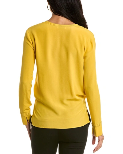 Shop Etro Silk Top In Yellow