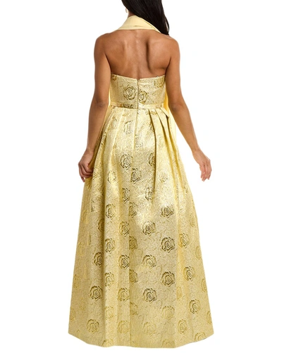 Shop Mikael Aghal Gown In Yellow