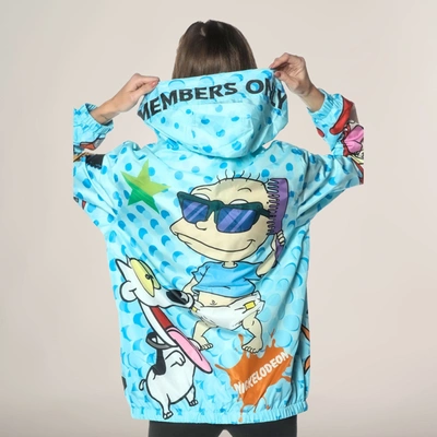 Shop Members Only Women's Nickelodeon Tonal Dot Windbreaker Jacket In Blue