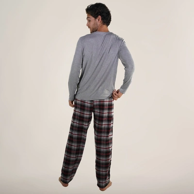 Shop Members Only Men's Bamboo Rayon Long Sleeve Knit Sleep Shirt In Grey