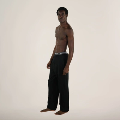 Members Only Men's Jersey Sleep Pant Logo Elastic In Black