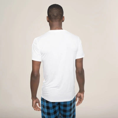 Members Only Short Sleeve Bamboo Rayon Sleep Shirt In White