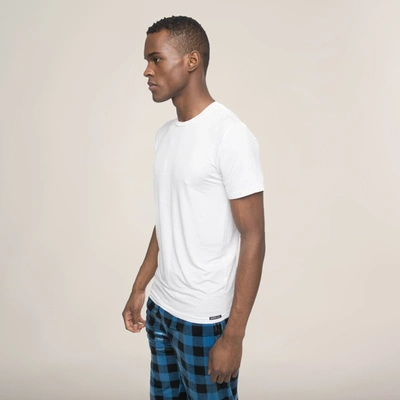 Members Only Short Sleeve Bamboo Rayon Sleep Shirt In White