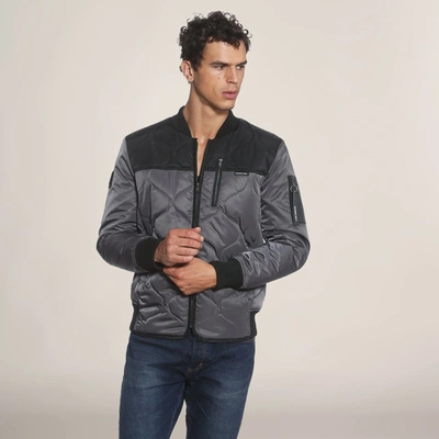 Shop Members Only Men's Oval Quilt Bomber Jacket In Pink