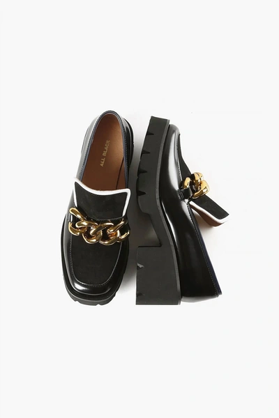 Shop All Black Chunk Links Lady Lugg Loafer In Black