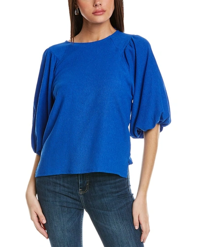 Shop Vince Camuto Puff Sleeve Top In Blue