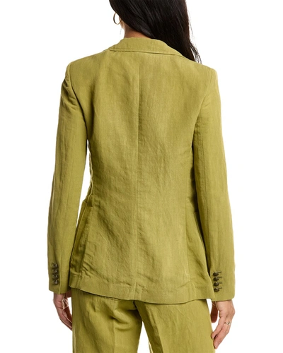 Shop Etro Linen-blend Jacket In Green