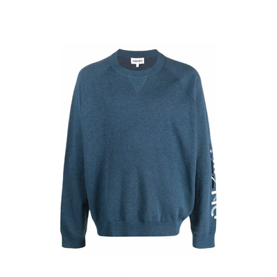 Shop Kenzo Logo Sweater In Blue