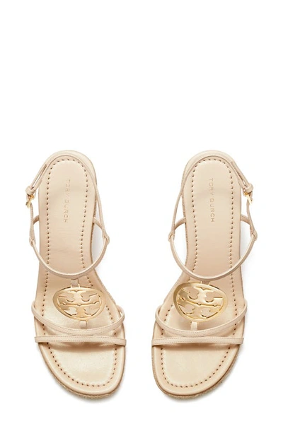 Shop Tory Burch Capri Miller Espadrille Wedge Sandal In New Cream / Wheat