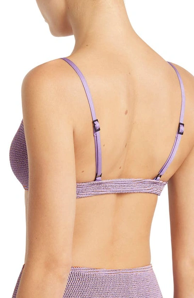 Shop Bound By Bond-eye Lissio Metallic O-ring Bikini Top In Lavender Lurex