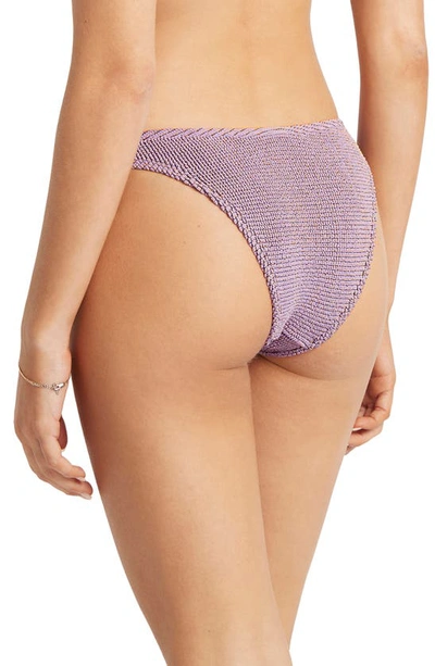 Shop Bound By Bond-eye Ring Scene Metallic O-ring Bikini Bottoms In Lavender Lurex